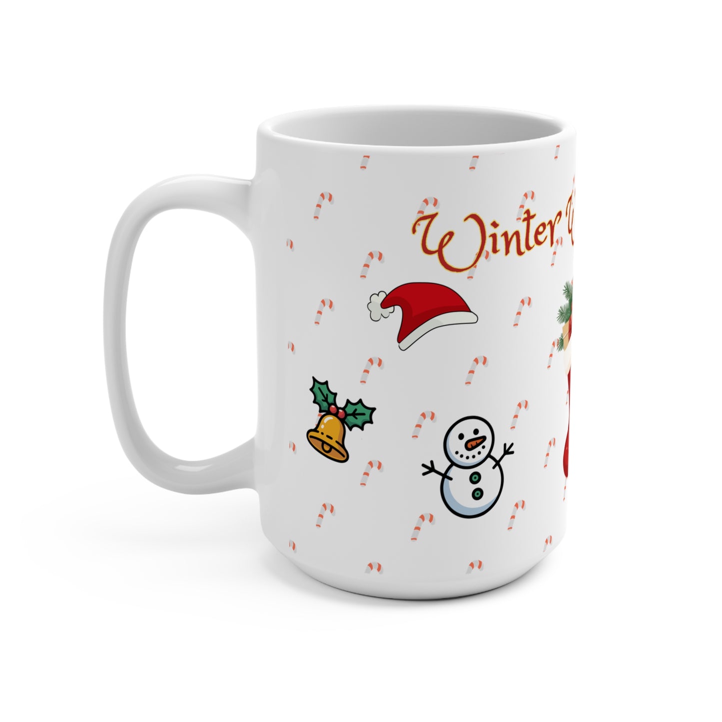 Winter Warmth Inside – Cute Christmas Stocking & Santa Mug