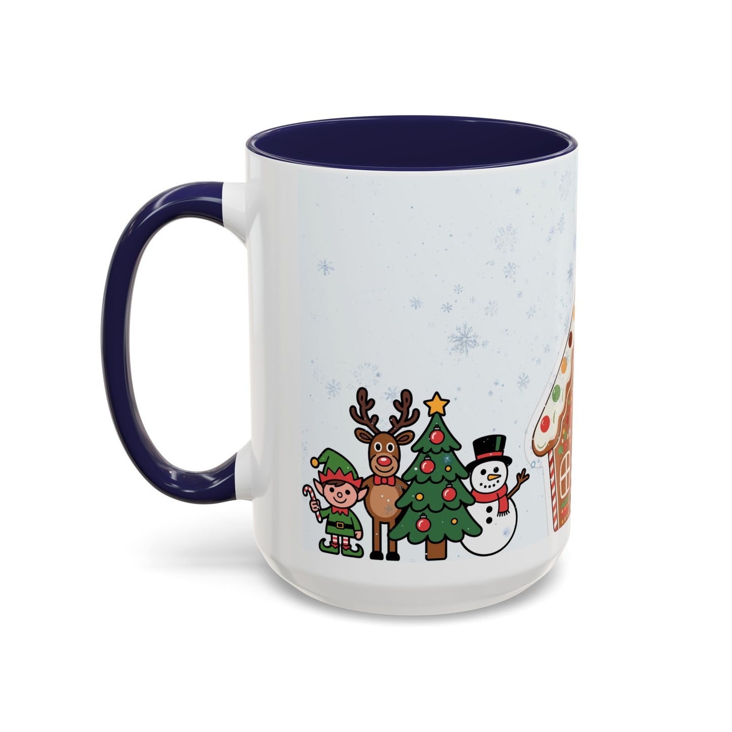Christmas Gingerbread House Accent Coffee Mug — Festive Holiday Characters (11/15oz)