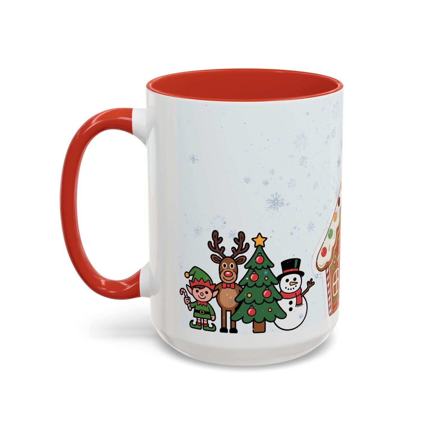 Christmas Gingerbread House Accent Coffee Mug — Festive Holiday Characters (11/15oz)