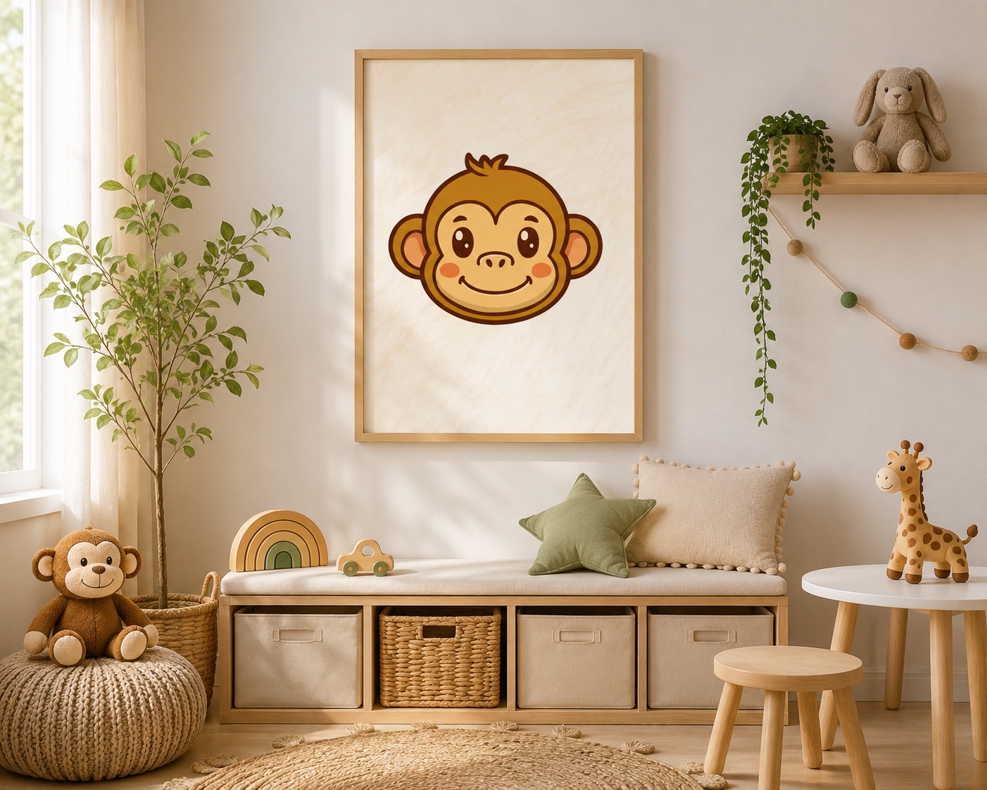 Safari Nursery Wall Art Set of 3 Printable – Jungle Animal Nursery Prints