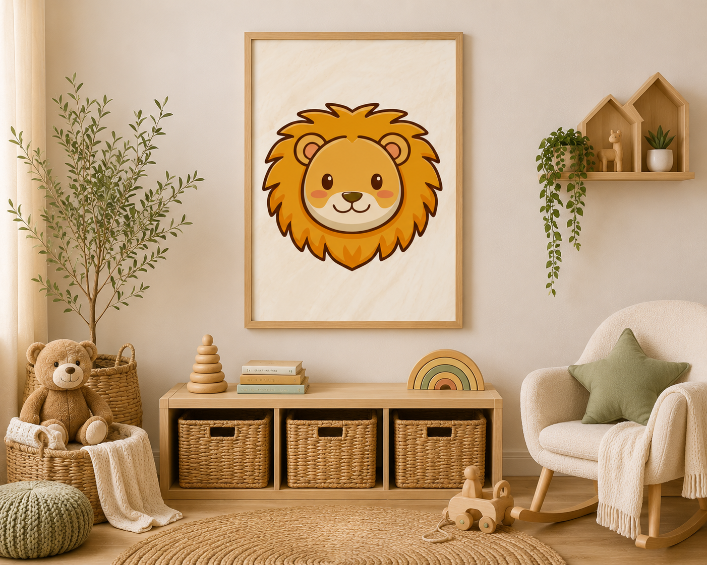 Safari Nursery Wall Art Set of 3 Printable – Jungle Animal Nursery Prints